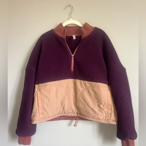 Womens Fabletics Sherpa Pullover‎ Mauves and Purple XL - Picture 1 of 3